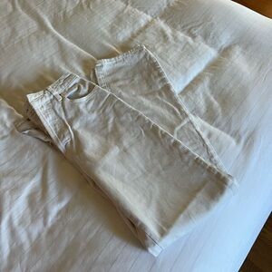 Rollas classic straight high rise white jeans